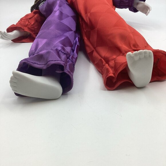 Vtg Madame Verte Porcelain Musical Clown Doll Wind Up Back Collectible 17” Rare - Picture 6 of 12